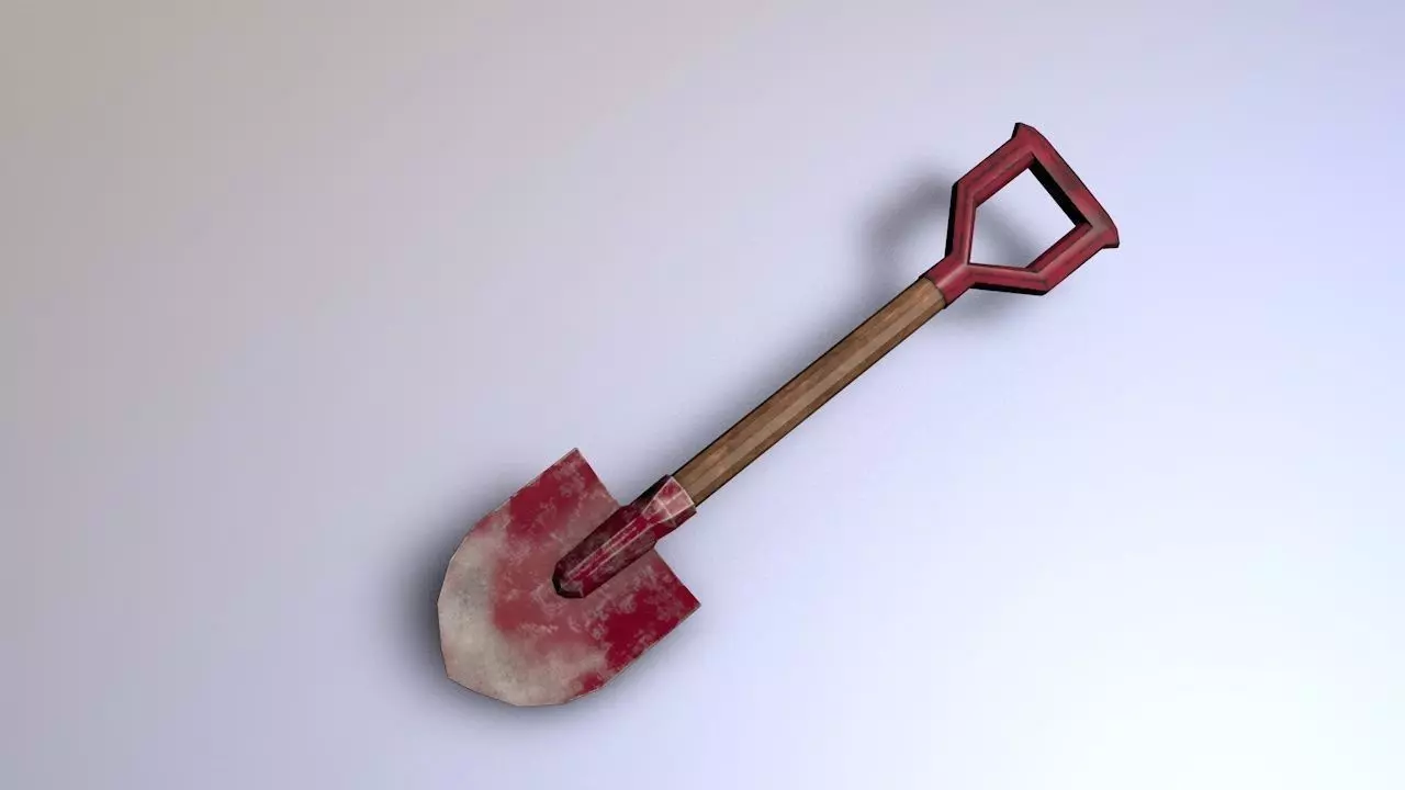 Shovel with blood Free 3D model