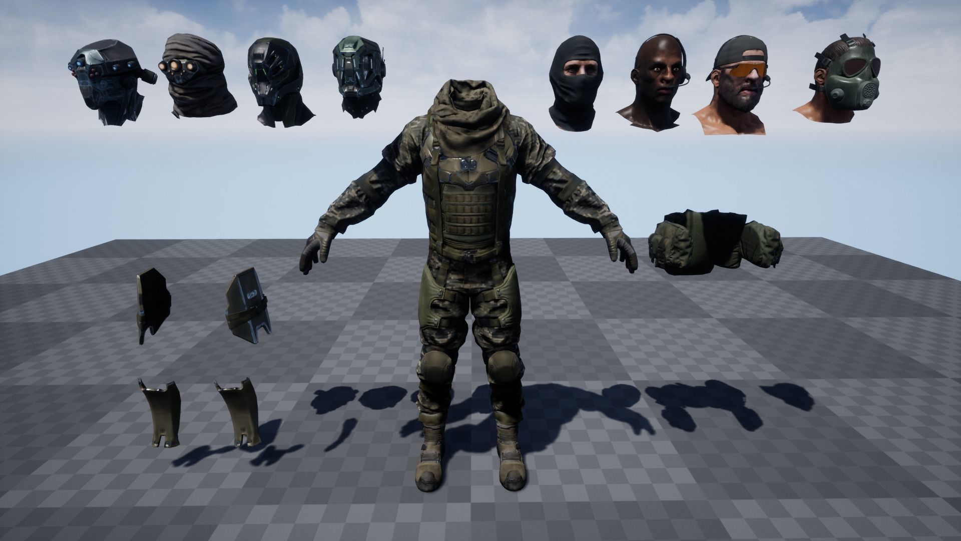 PBR Customized Soldier  Low-poly 3D model_16