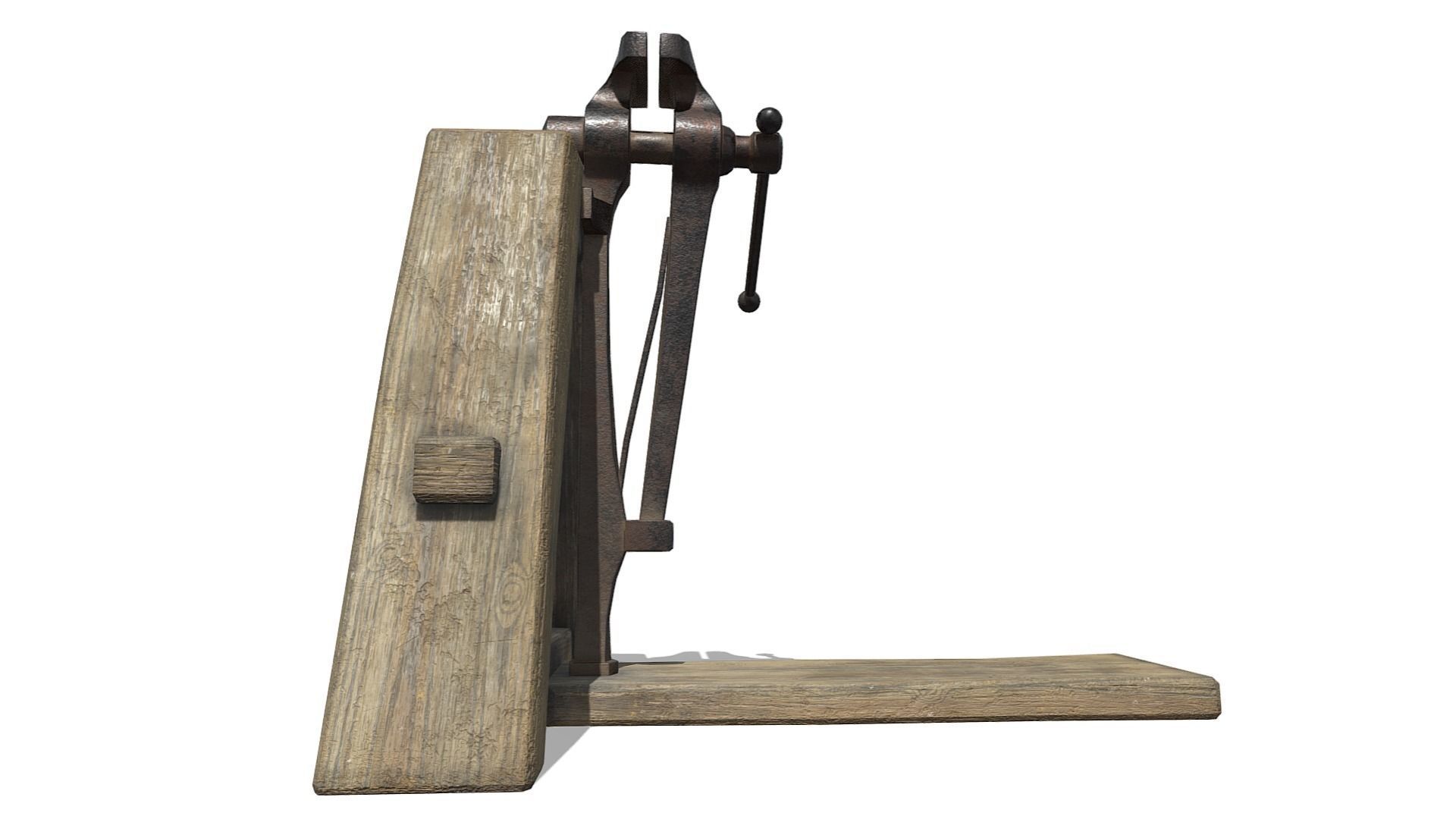 Blacksmiths Vice Low-poly 3D model_7
