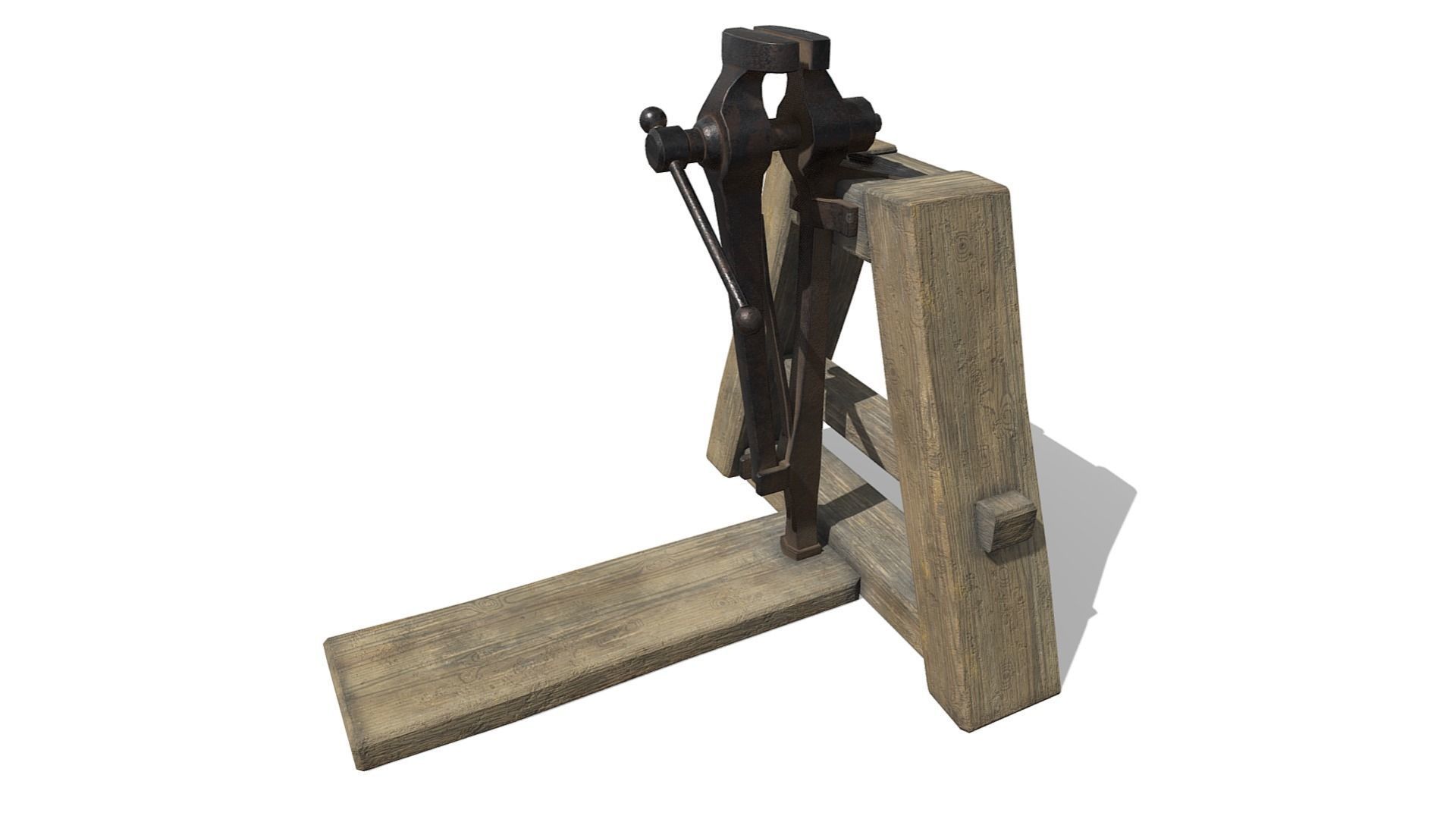 Blacksmiths Vice Low-poly 3D model_10