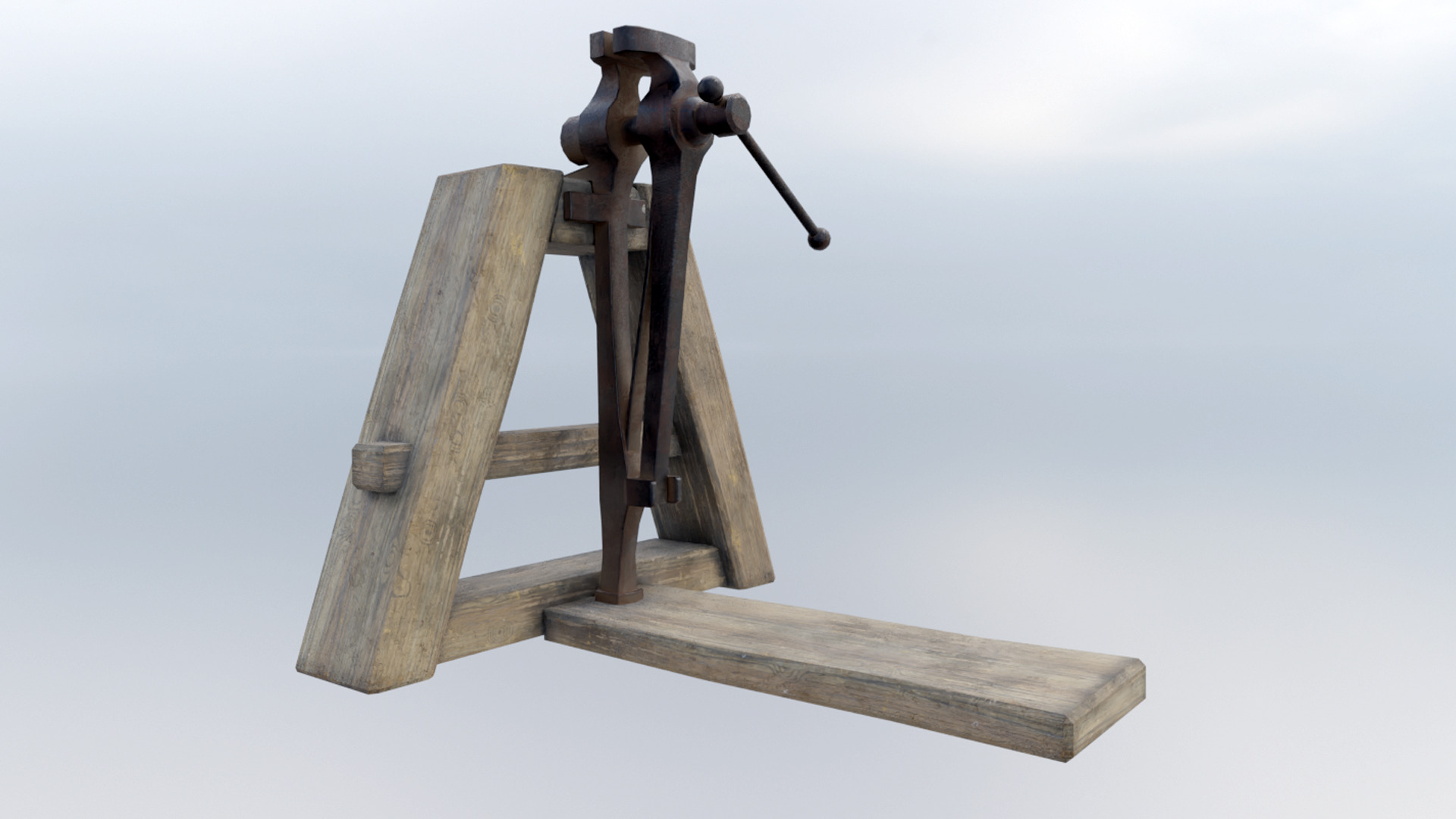 Blacksmiths Vice Low-poly 3D model_2