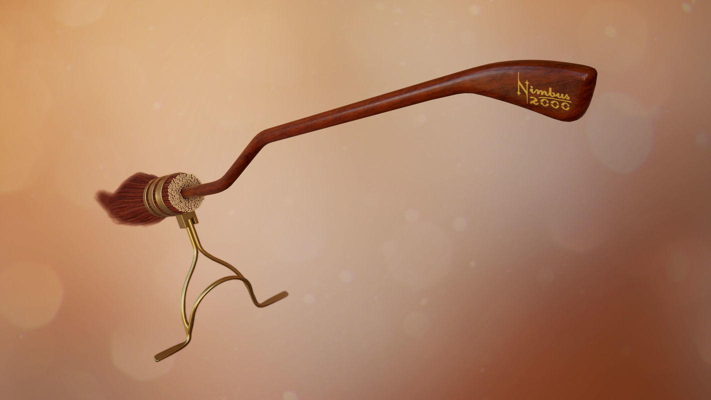 Nimbus 2000 Low-poly 3D model_2