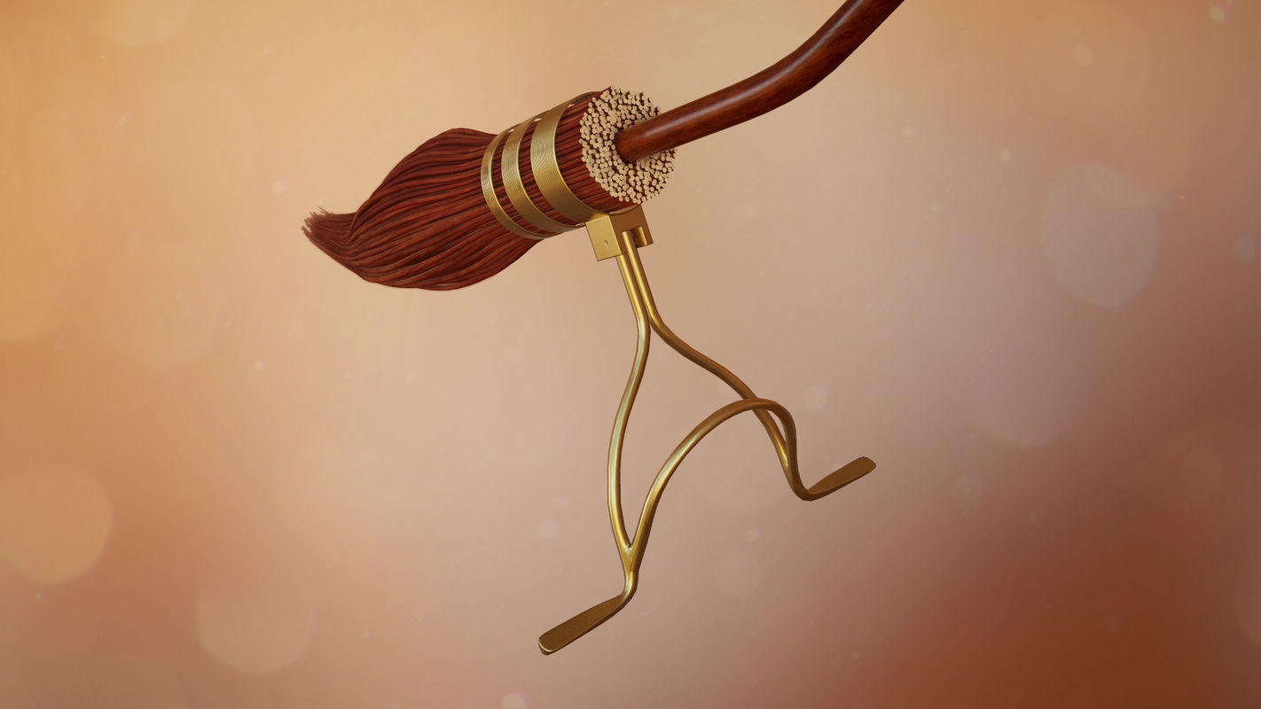 Nimbus 2000 Low-poly 3D model_3