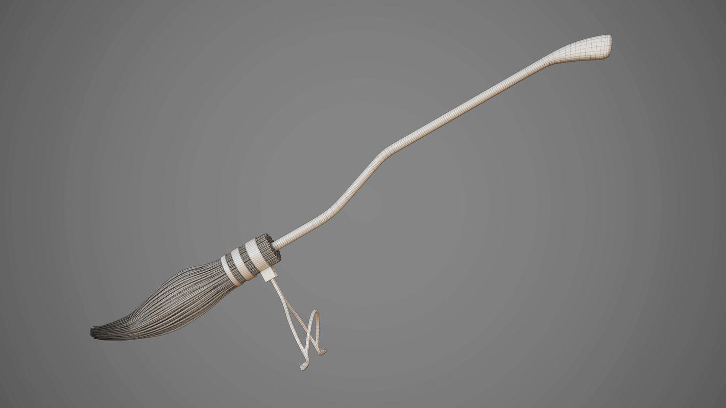 Nimbus 2000 Low-poly 3D model_7