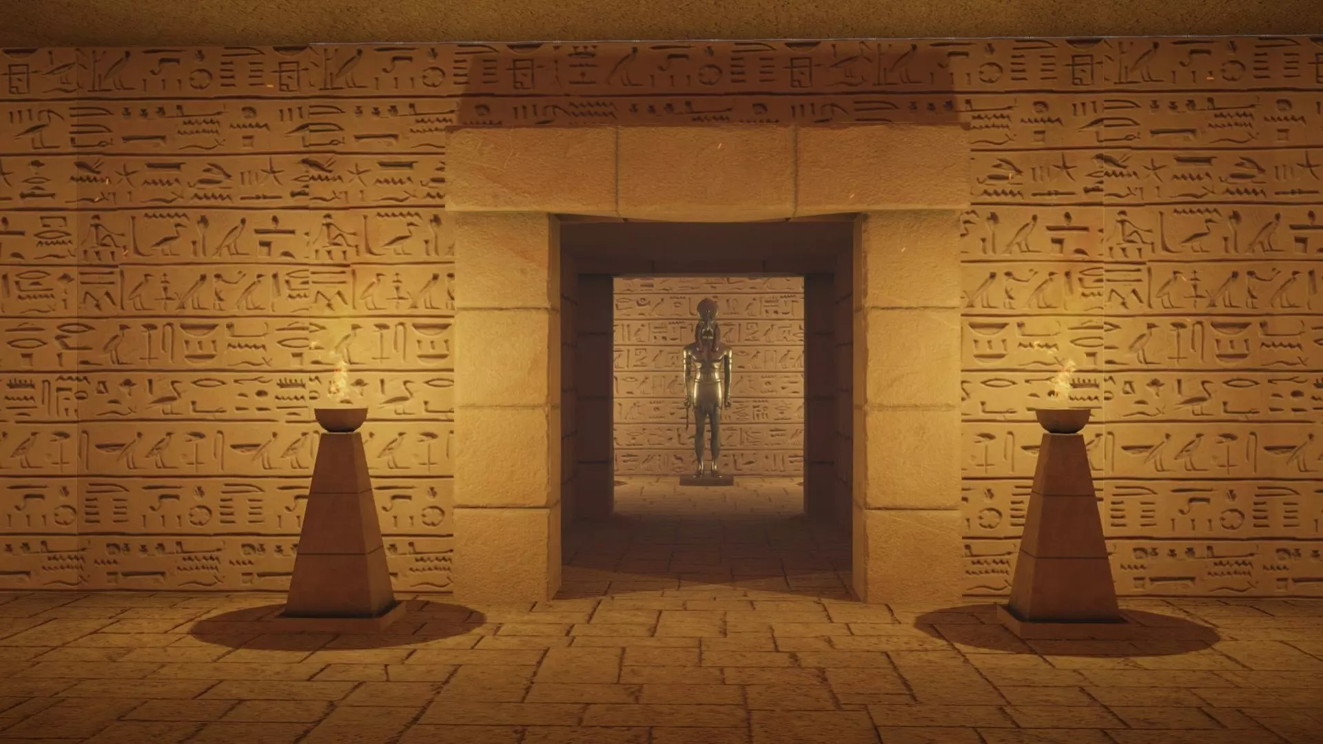 Egyptian Tombs with Pyramid Low-poly 3D model