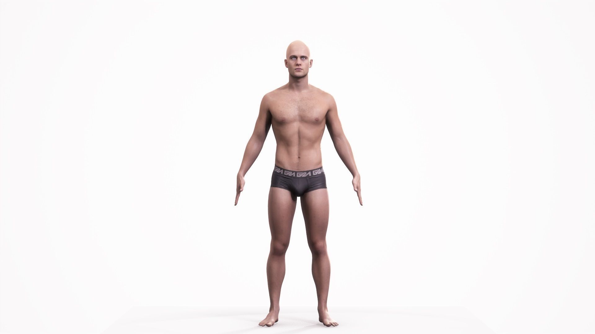 Human Male Scan - 190M Low-poly 3D model_5