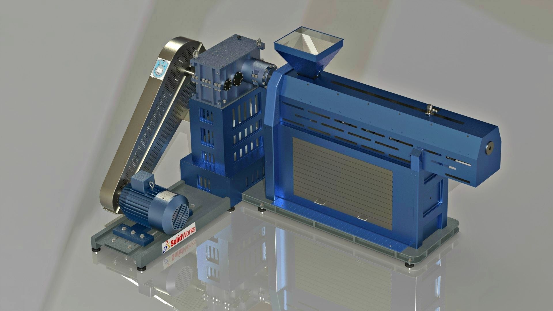 Plastic pipes extrusion machine Free 3D model_12
