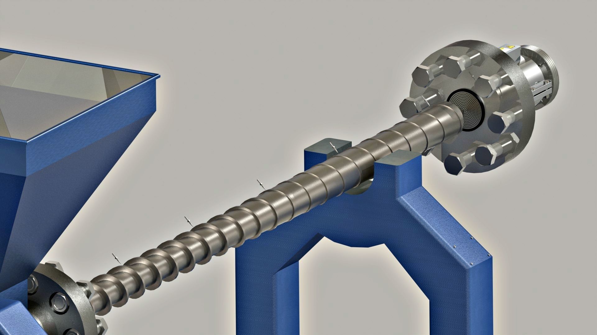 Plastic pipes extrusion machine Free 3D model_10