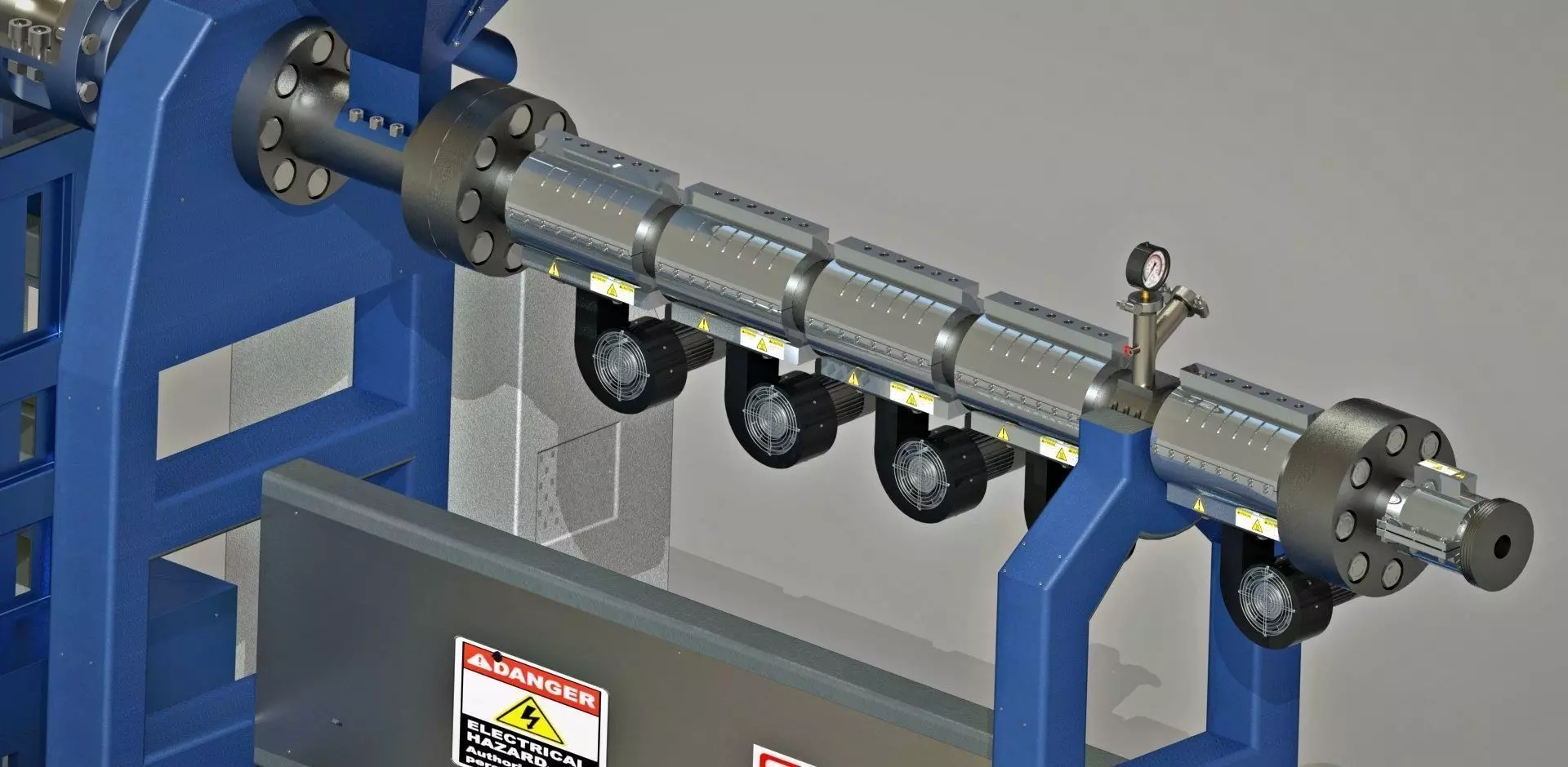 Plastic pipes extrusion machine Free 3D model_0