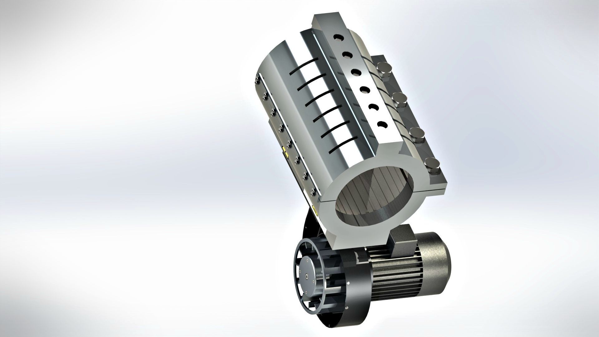 Plastic pipes extrusion machine Free 3D model_6