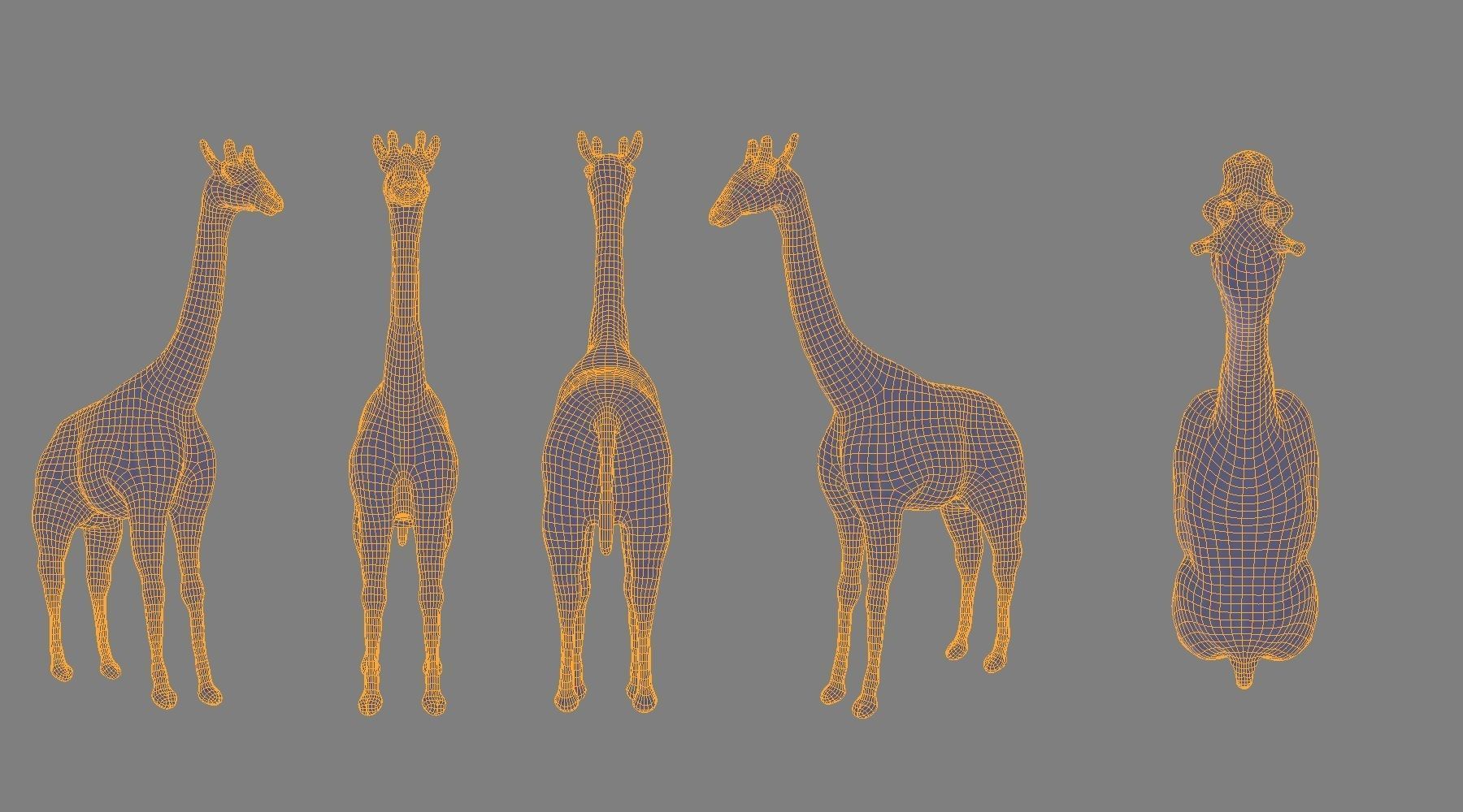 Giraffe low poly 3D model Low-poly 3D model_9