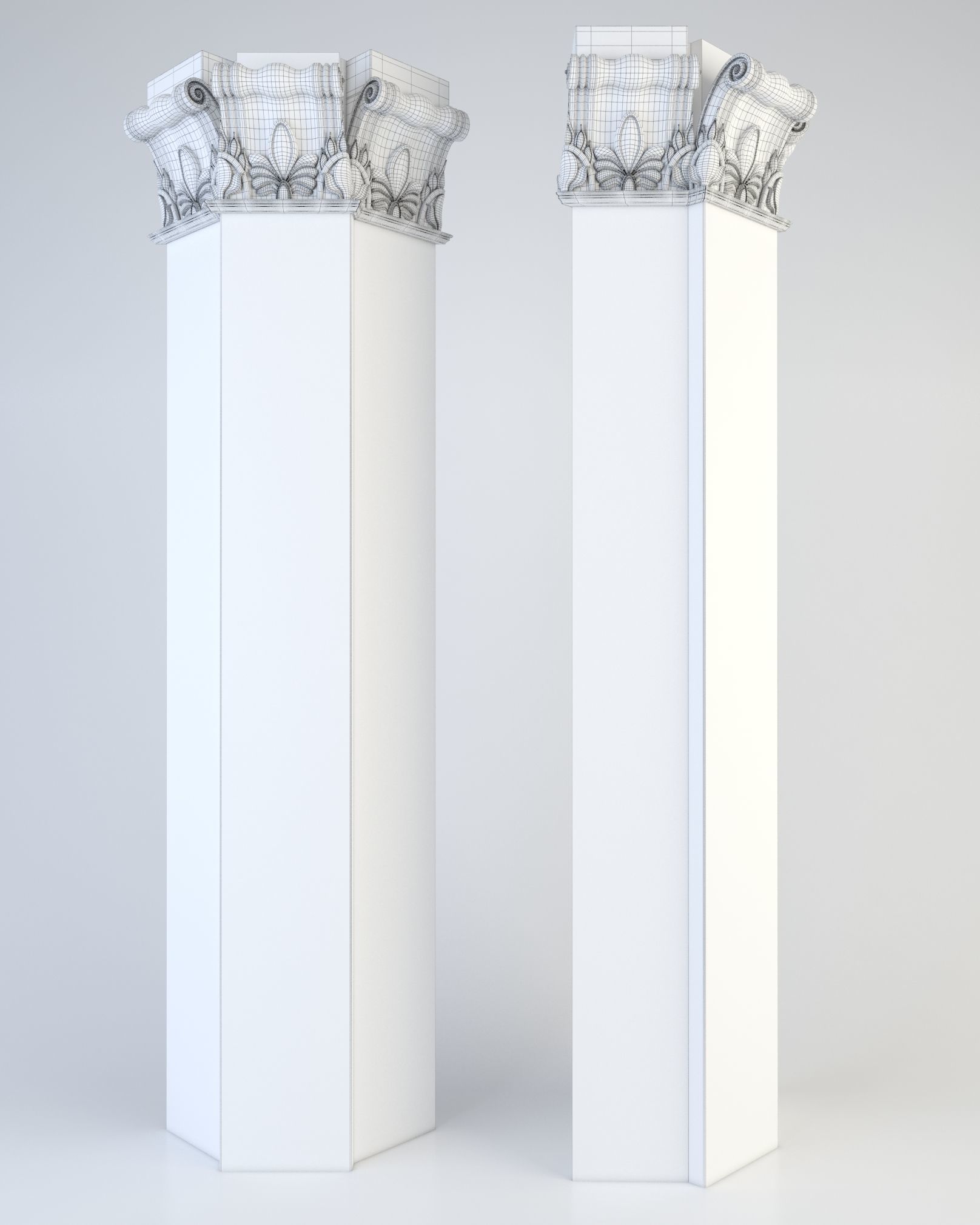 Column two columns 3D model_2