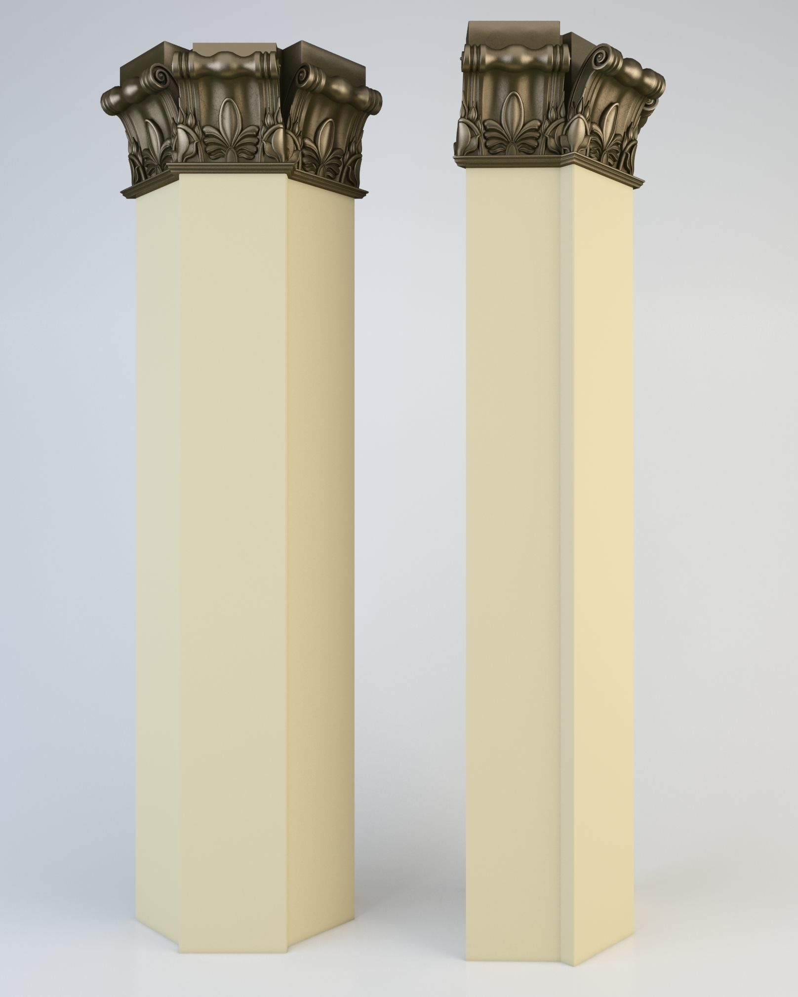 Column two columns 3D model_1