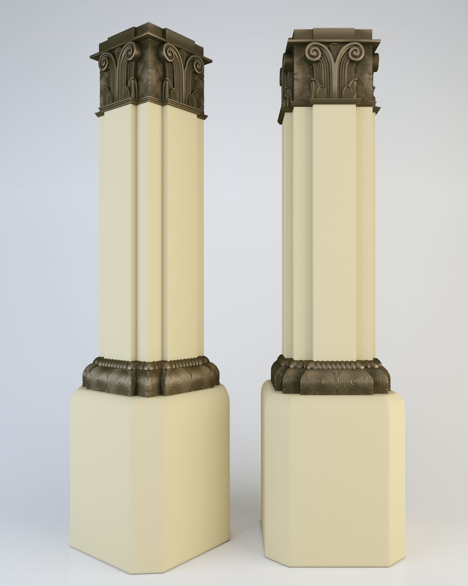 Column art deco style 3D model_7