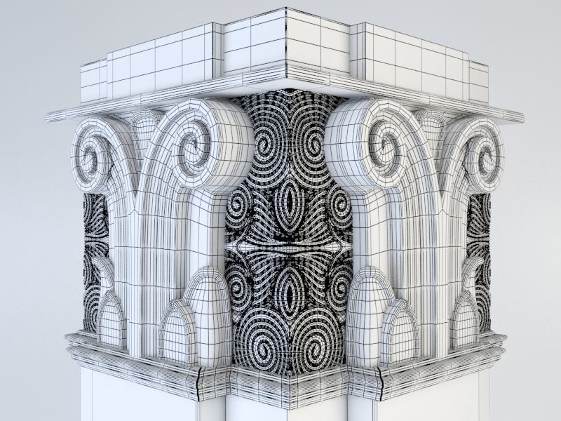 Column art deco style 3D model_4
