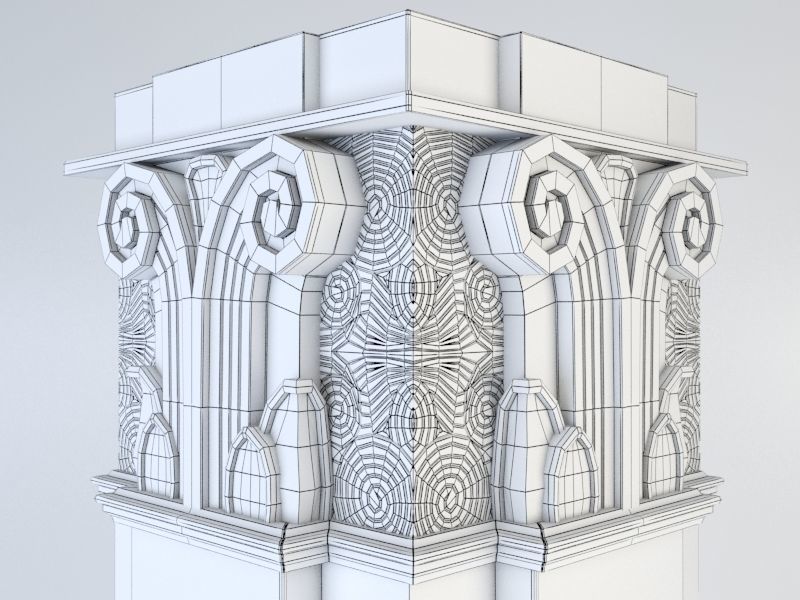 Column art deco style 3D model_5