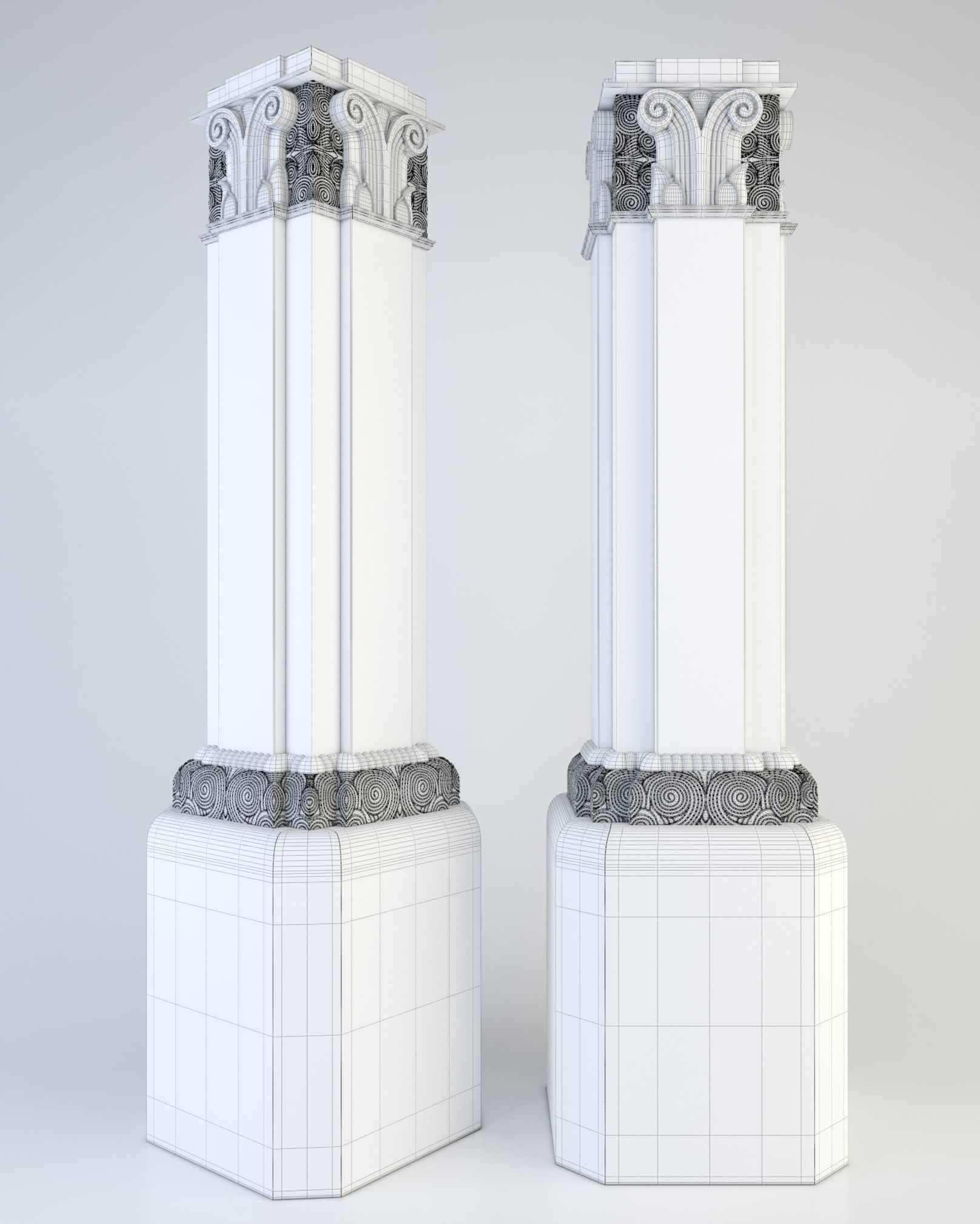 Column art deco style 3D model_6