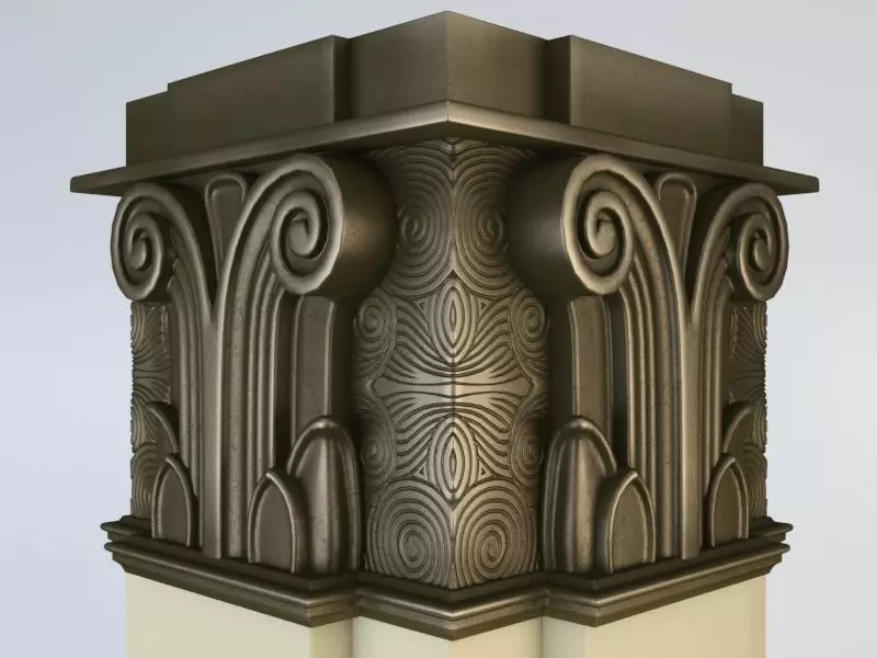 Column art deco style 3D model_0