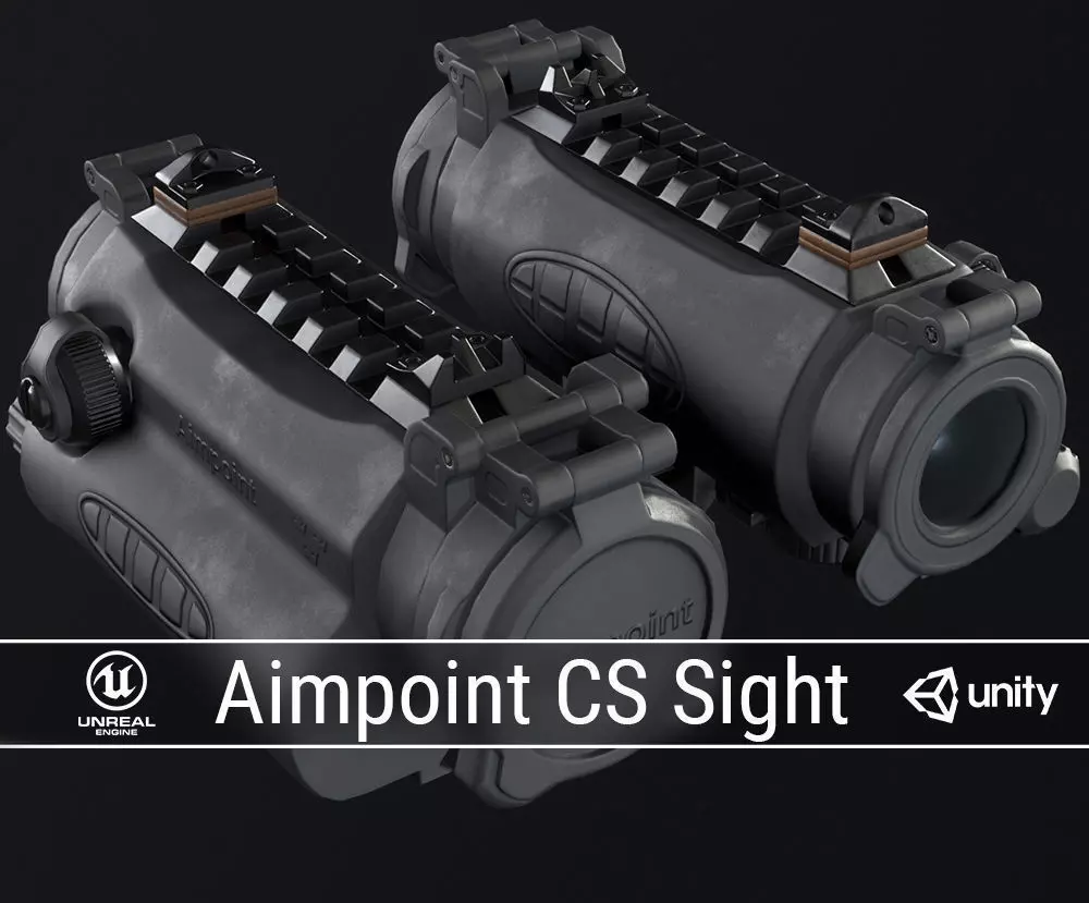 PBR Aimpoint CS Sight Low-poly 3D model_0
