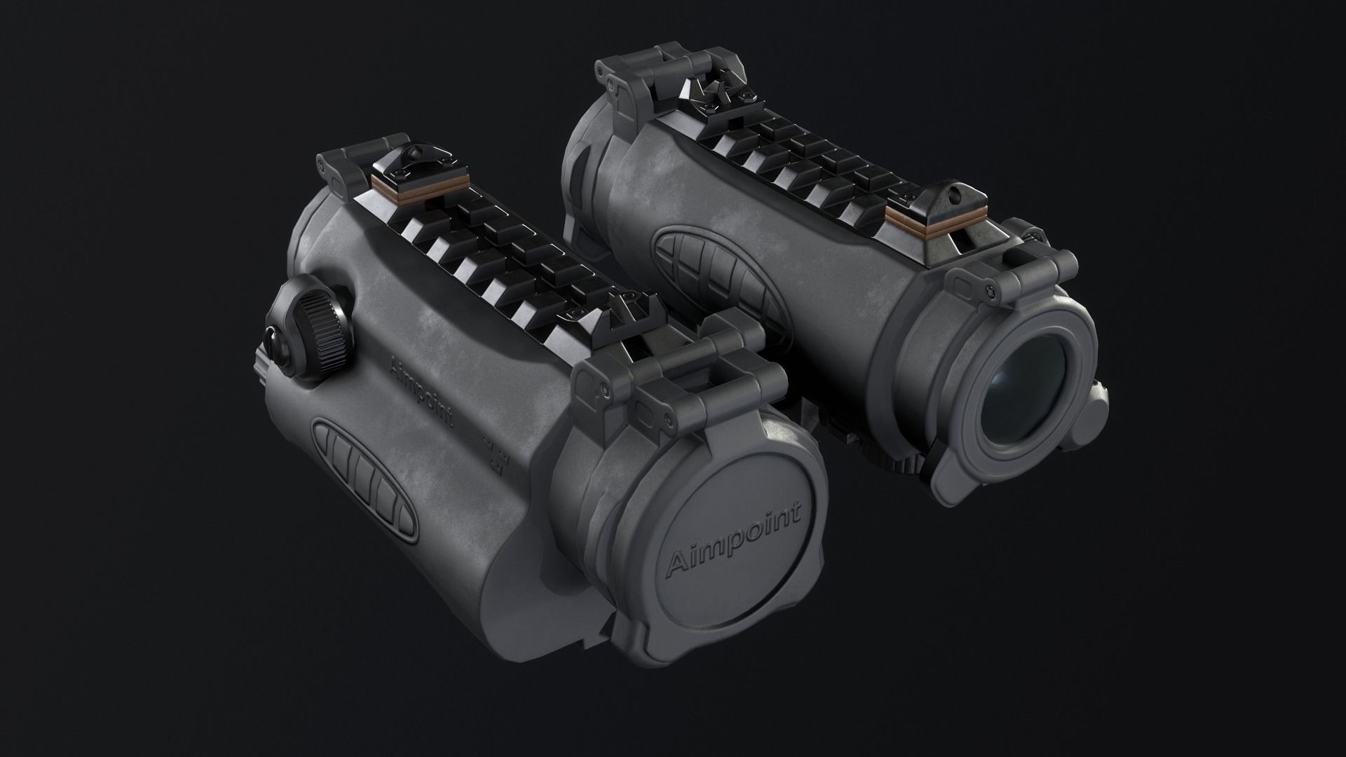 PBR Aimpoint CS Sight Low-poly 3D model_1