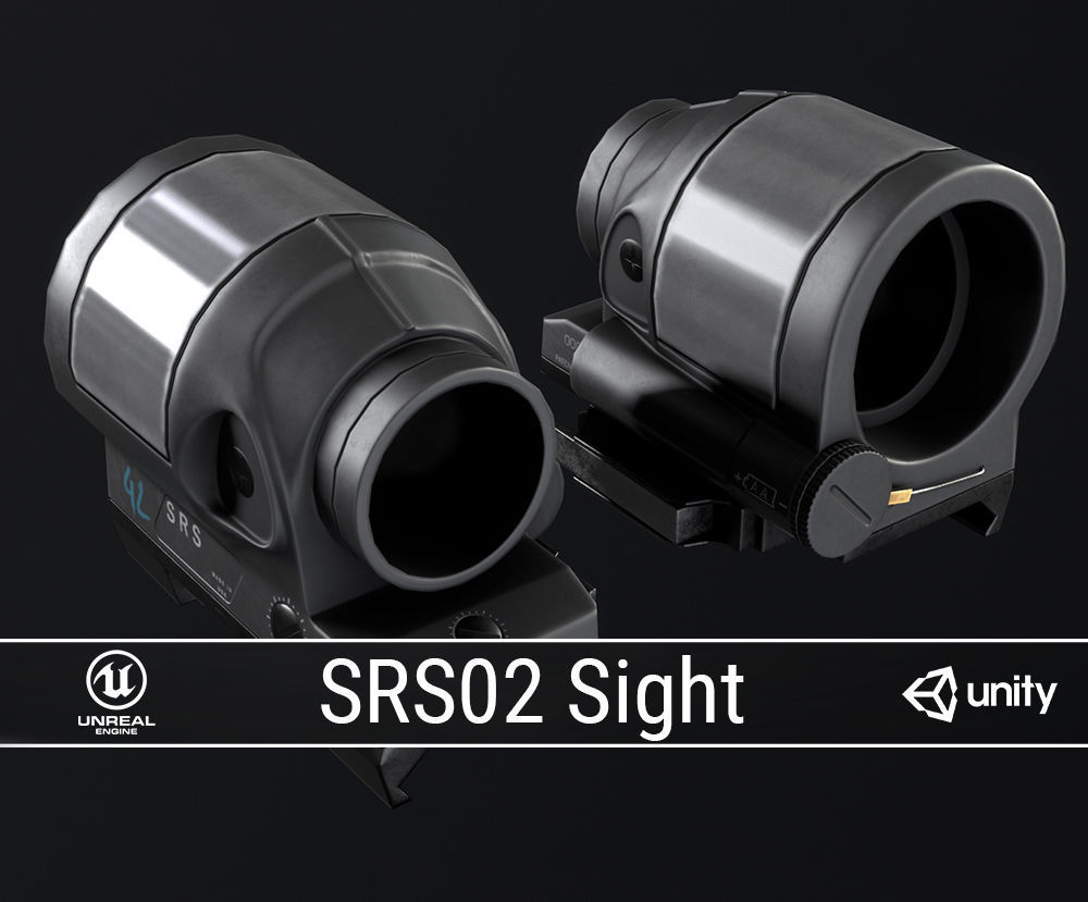 PBR Tactical Sights Pack Low-poly 3D model_3