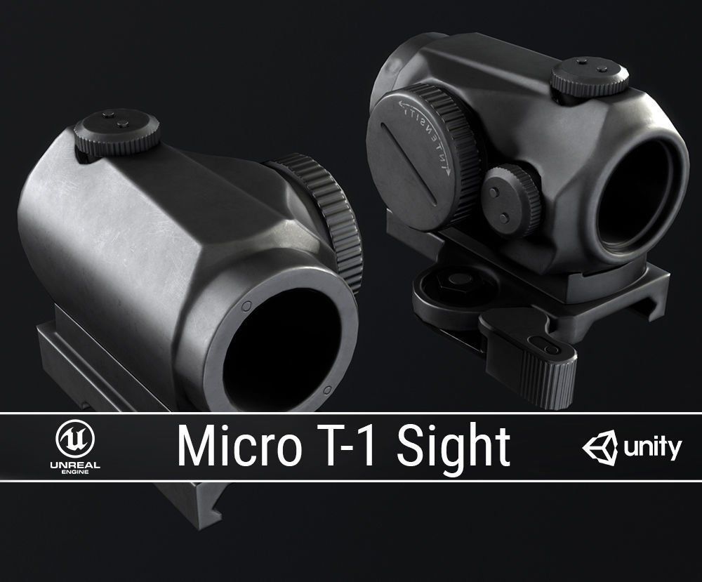 PBR Tactical Sights Pack Low-poly 3D model_4