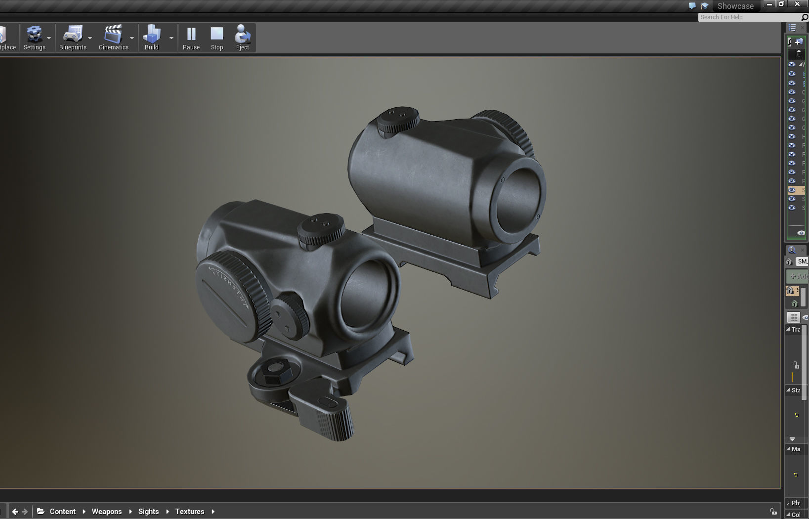 PBR Tactical Sights Pack Low-poly 3D model_16