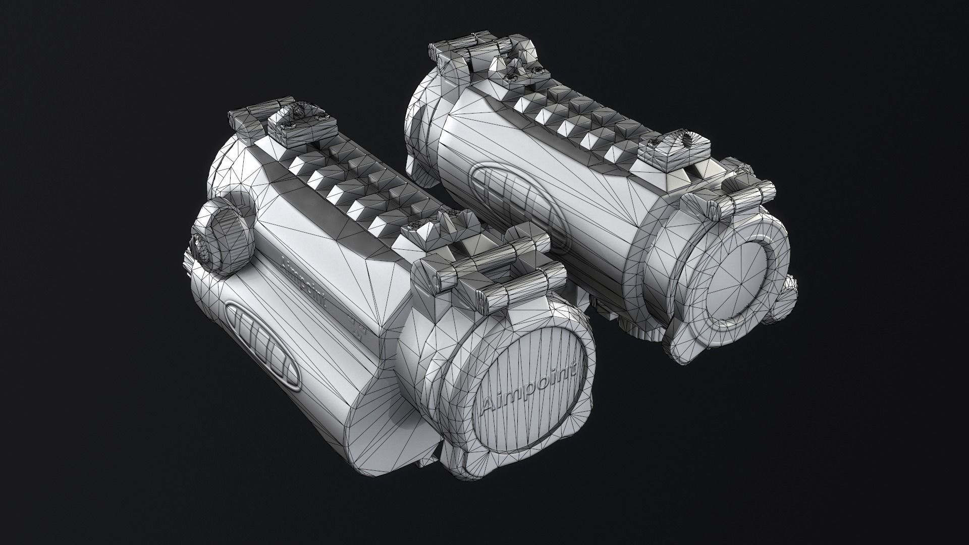 PBR Tactical Sights Pack Low-poly 3D model_5
