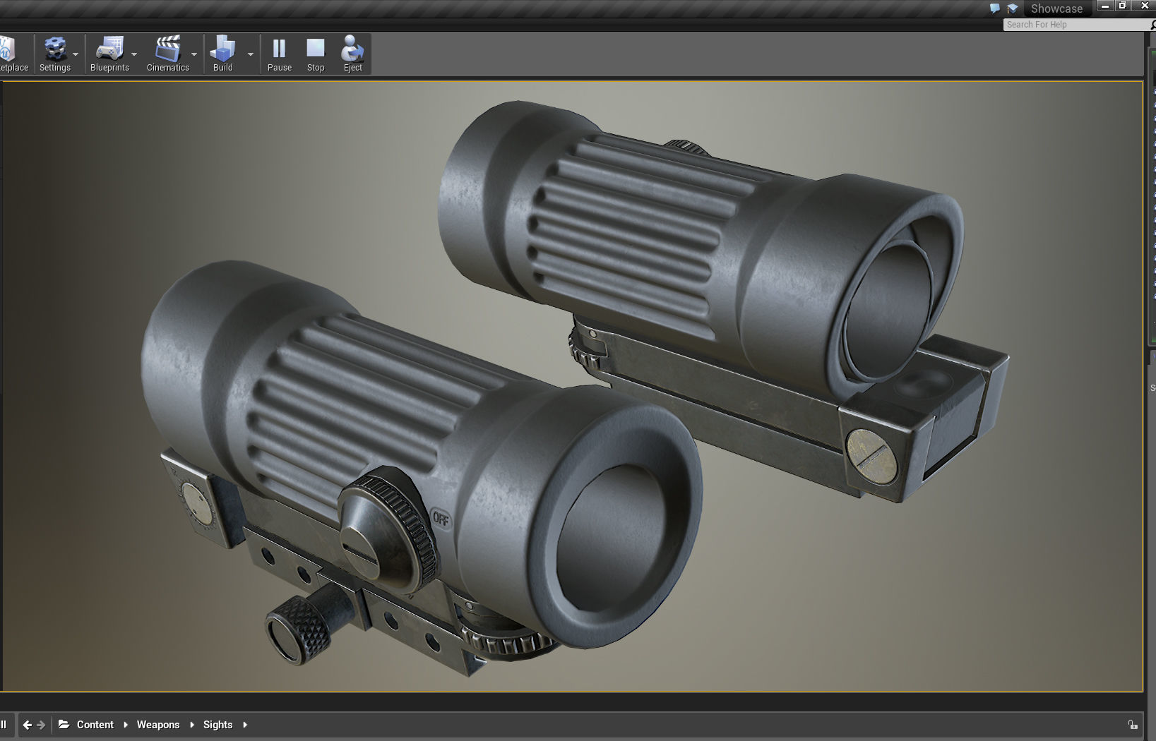 PBR Tactical Sights Pack Low-poly 3D model_10