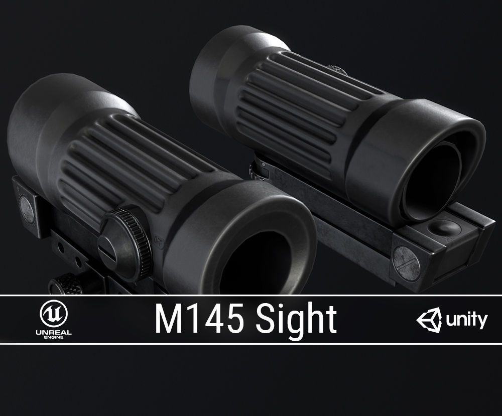 PBR Tactical Sights Pack Low-poly 3D model_2