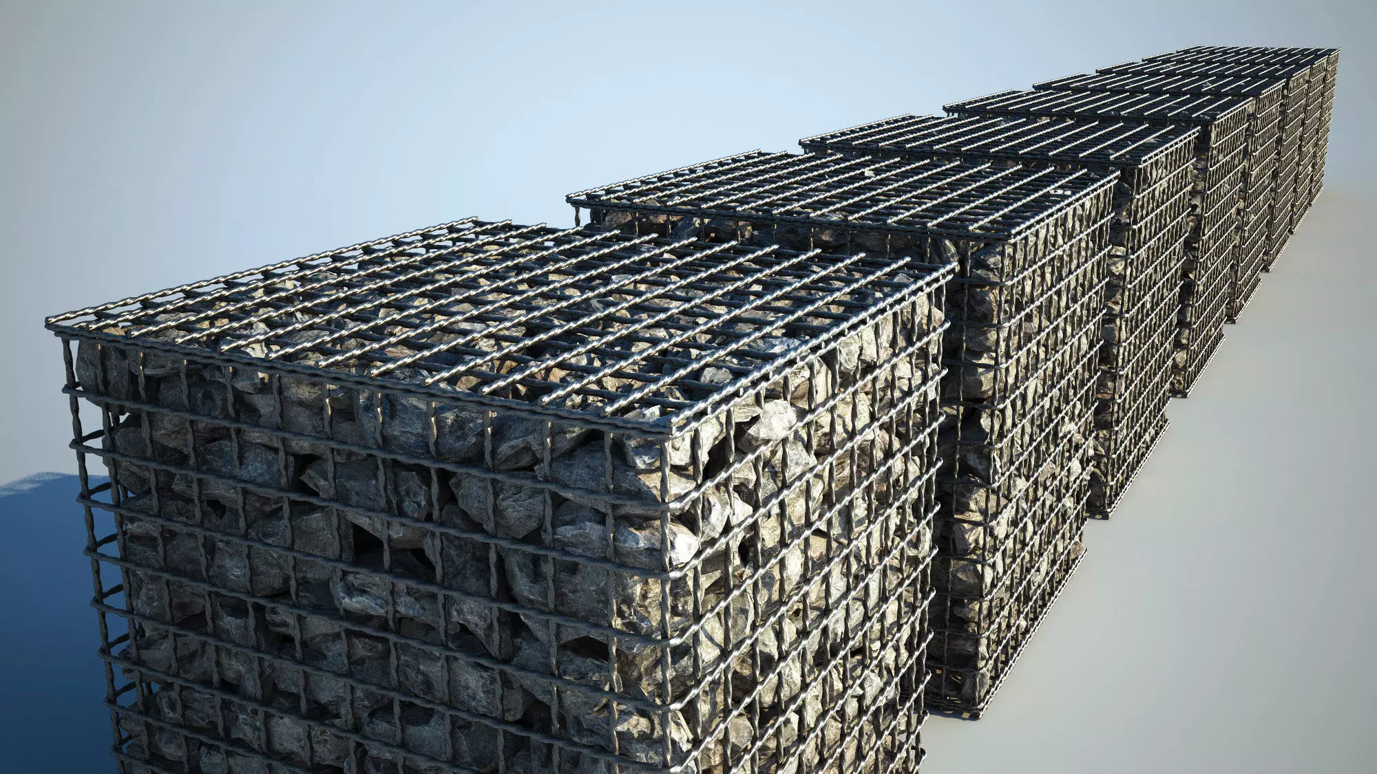 Gabion 3d metal boxes 3D model_0