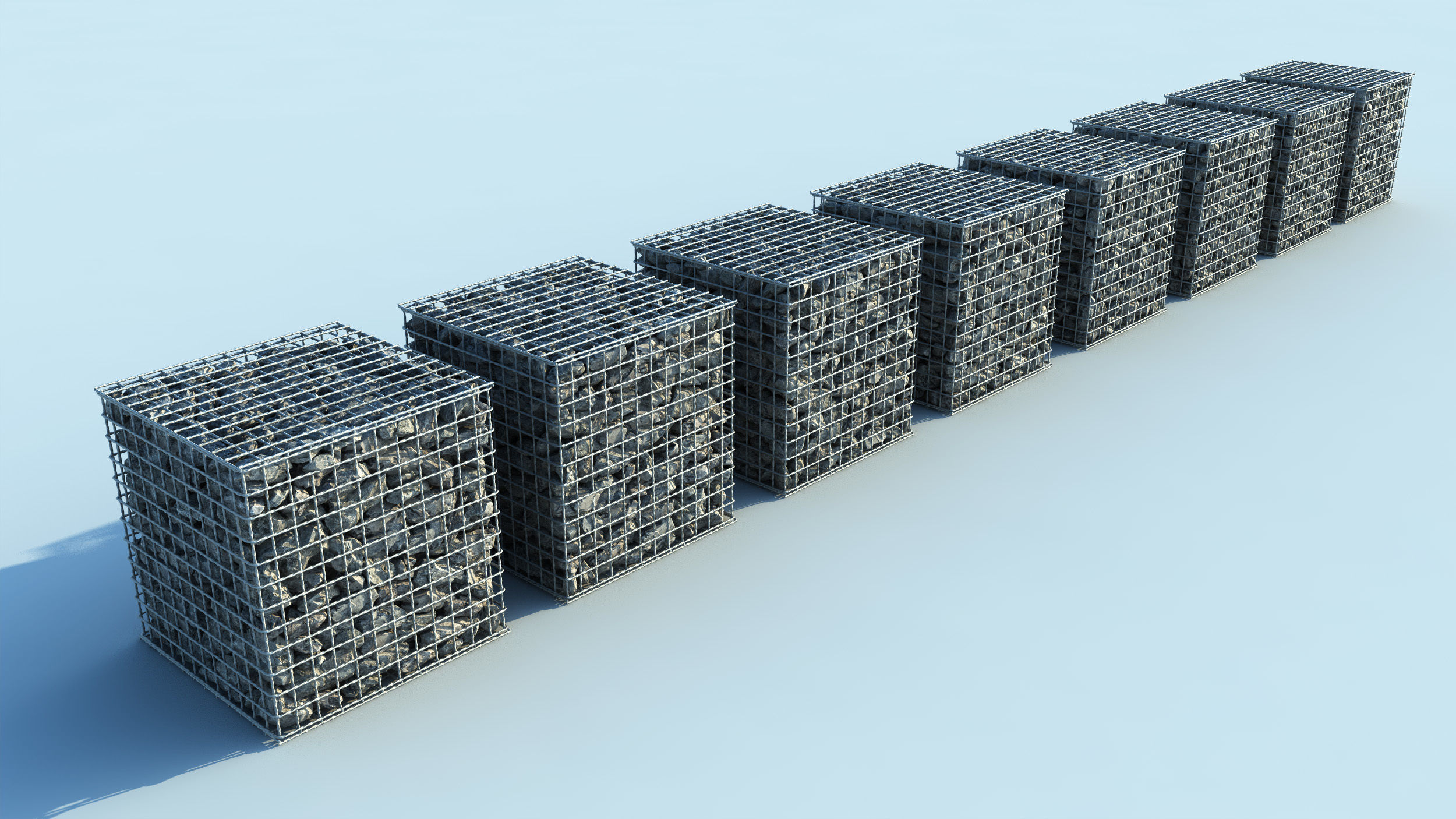 Gabion 3d metal boxes 3D model_3