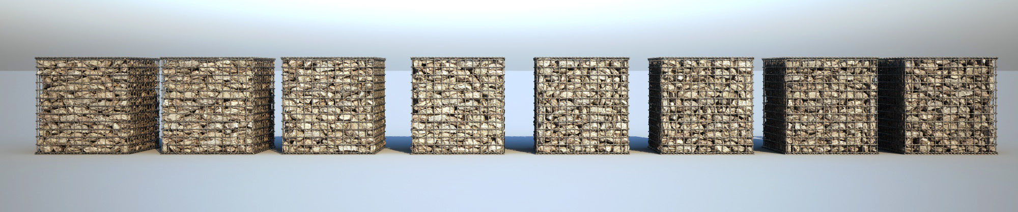 Gabion 3d metal boxes 3D model_4