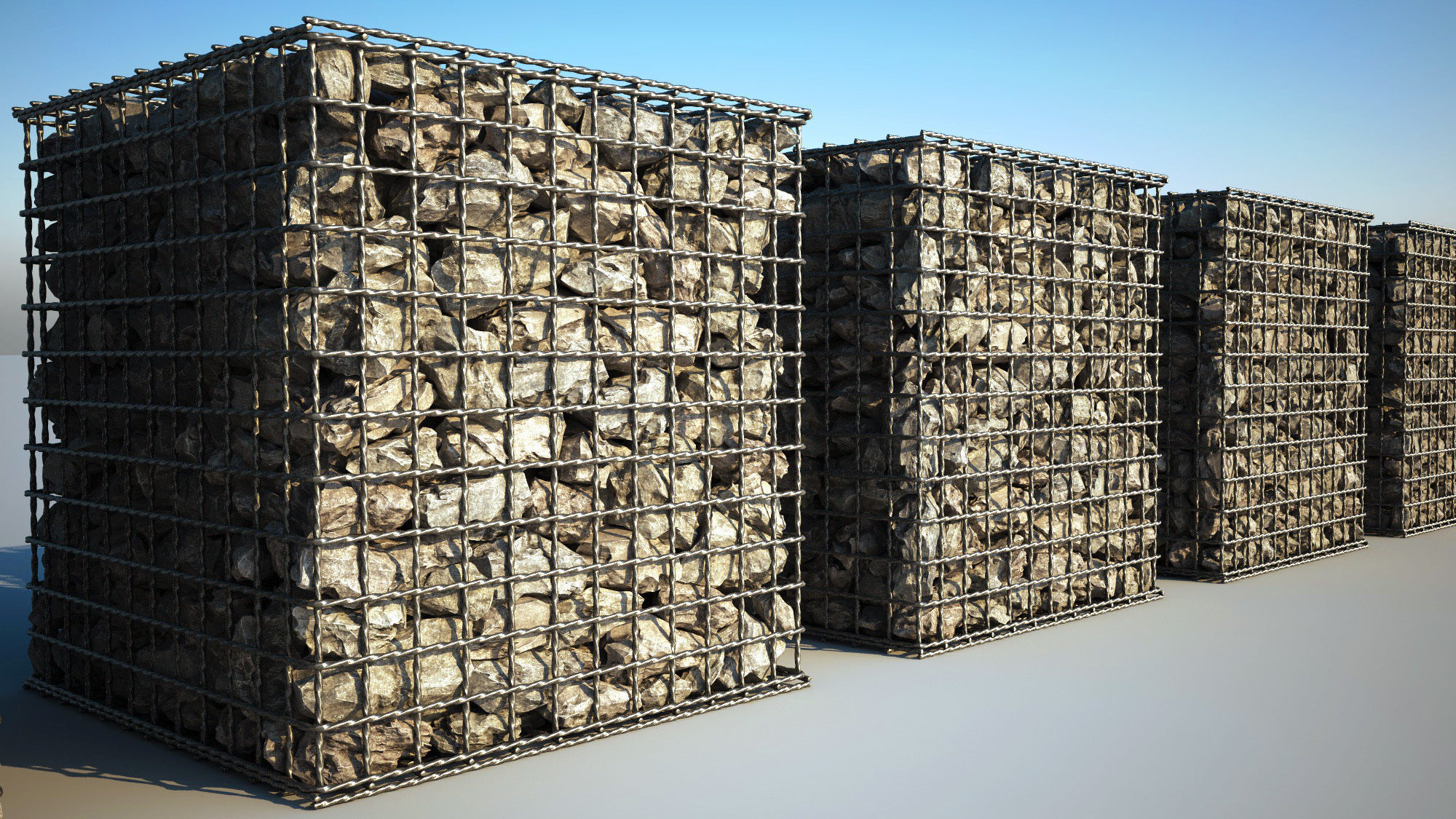 Gabion 3d metal boxes 3D model_1