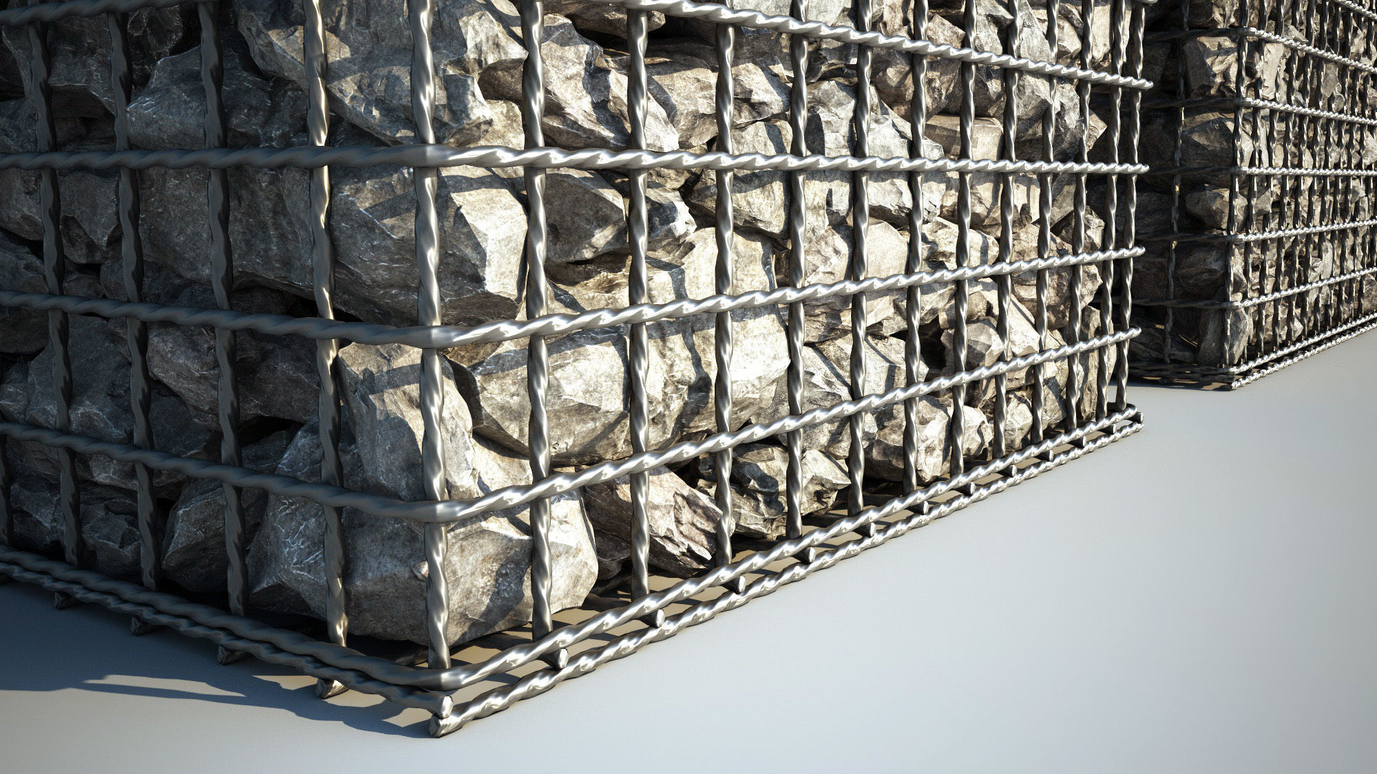 Gabion 3d metal boxes 3D model_2