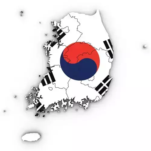 3d Political Map of South Korea