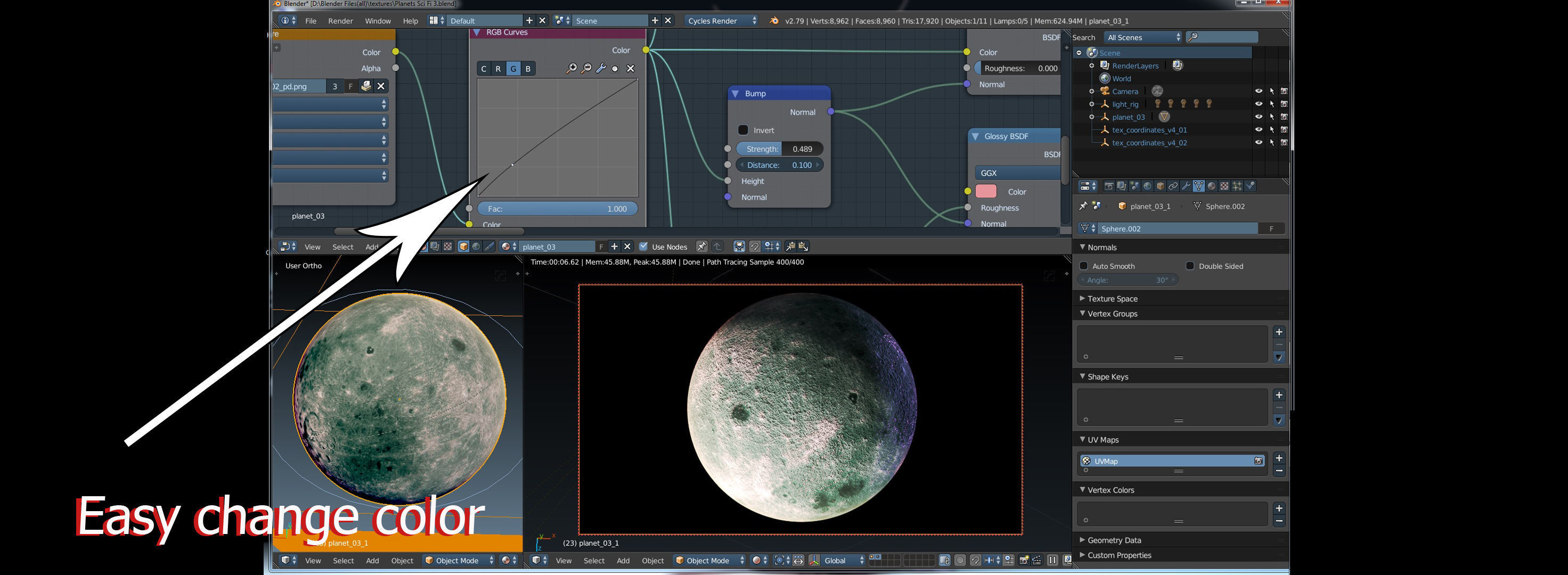 Planet mini pack Low-poly 3D model_1
