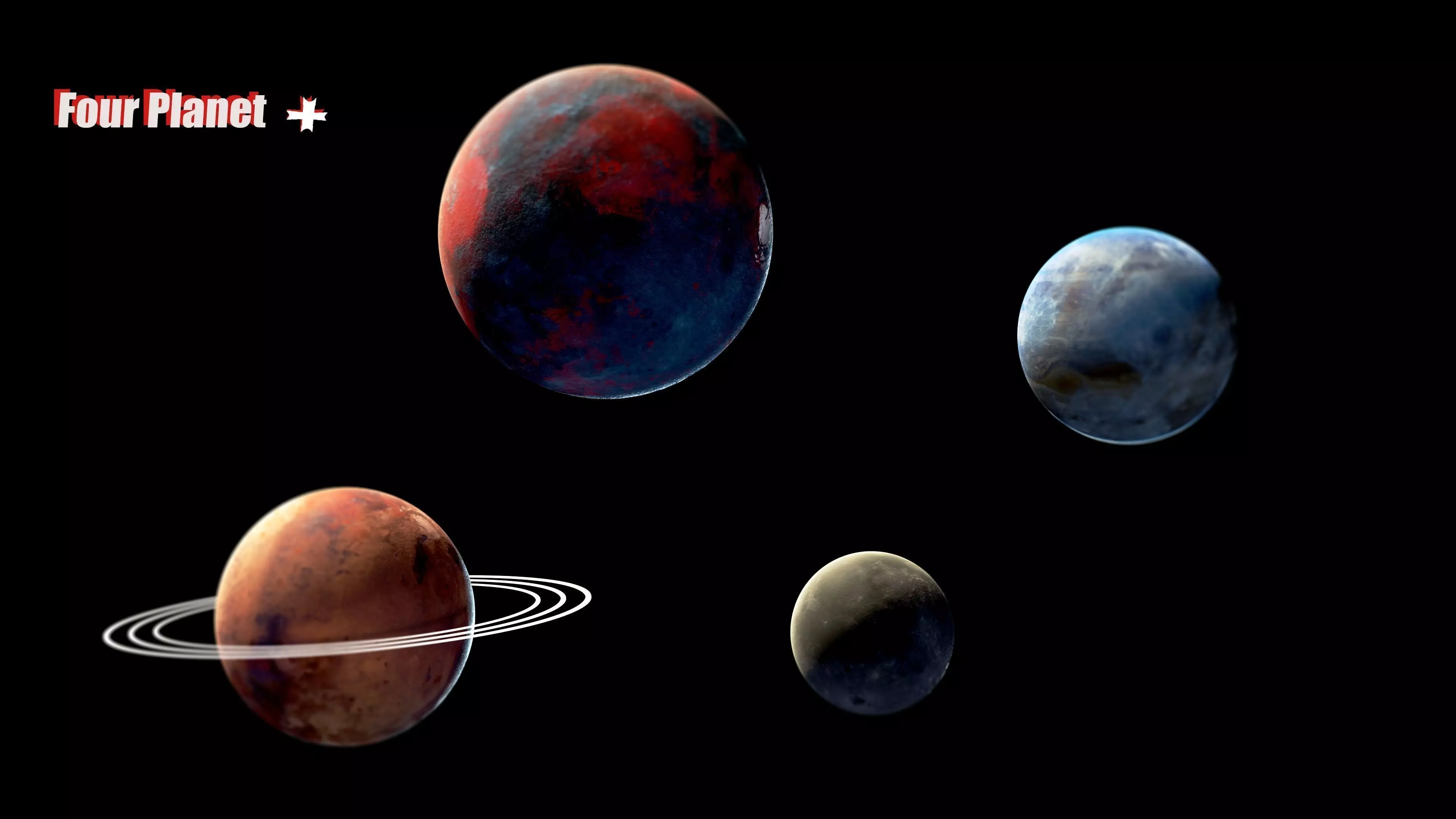 Planet mini pack Low-poly 3D model_0