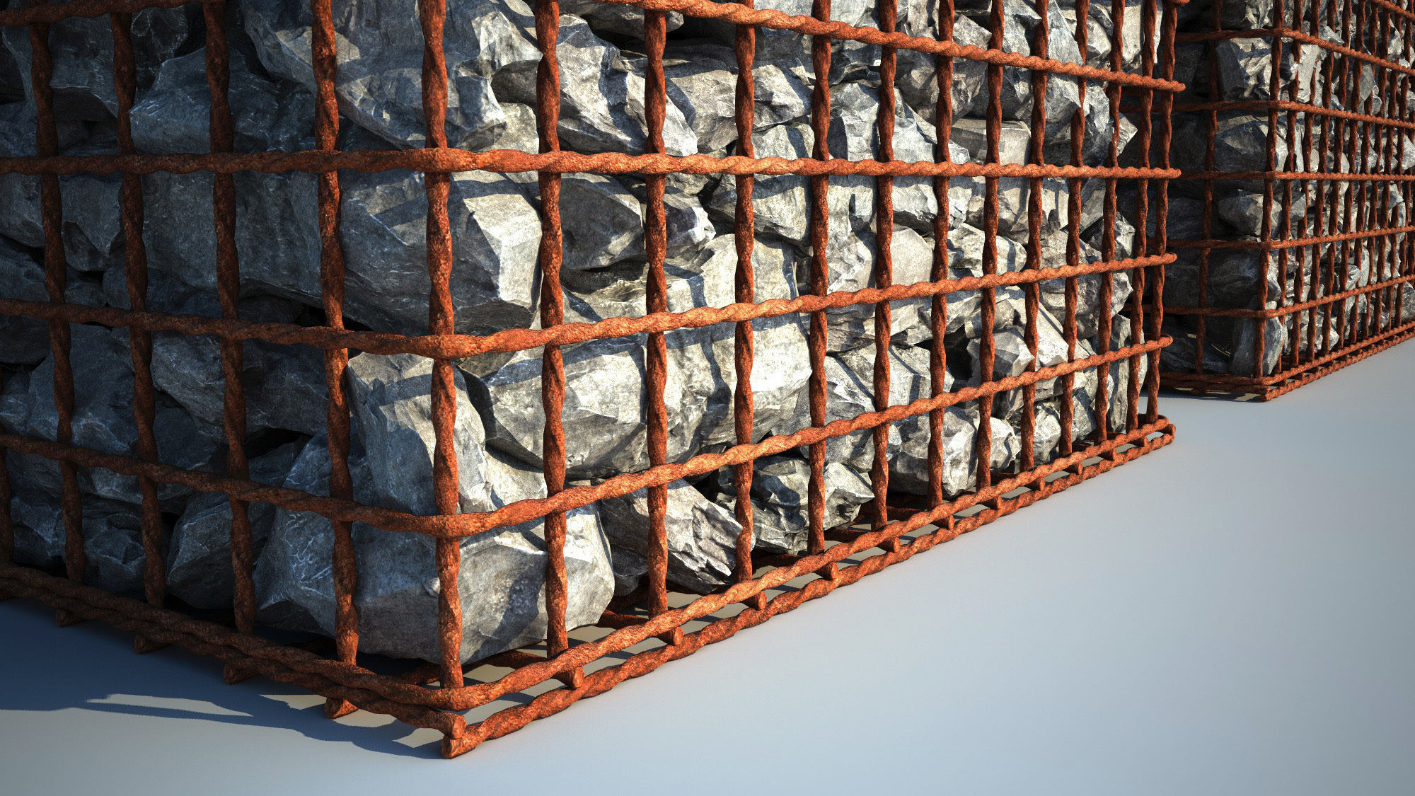 Gabion 3d - Rusty 3D model_2