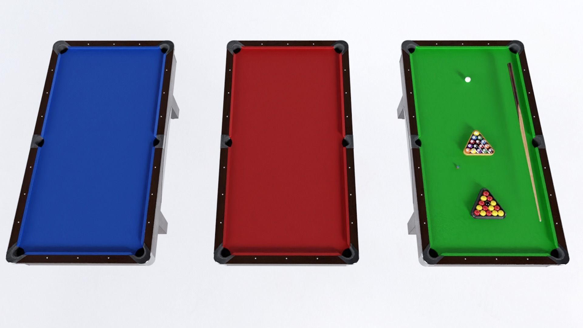 Pool Table Low-poly 3D model_3