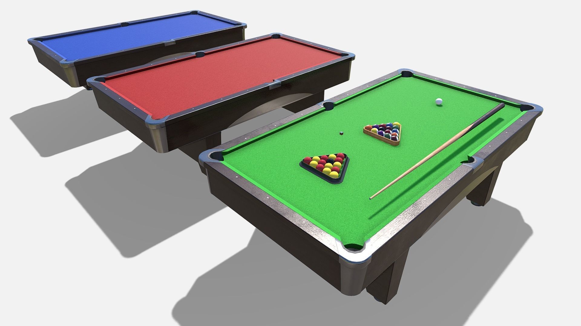Pool Table Low-poly 3D model_4