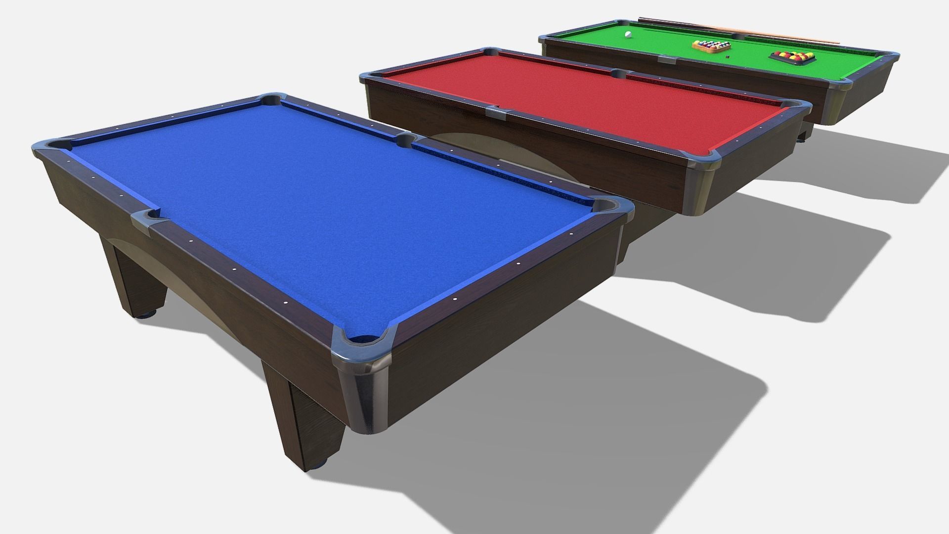 Pool Table Low-poly 3D model_5