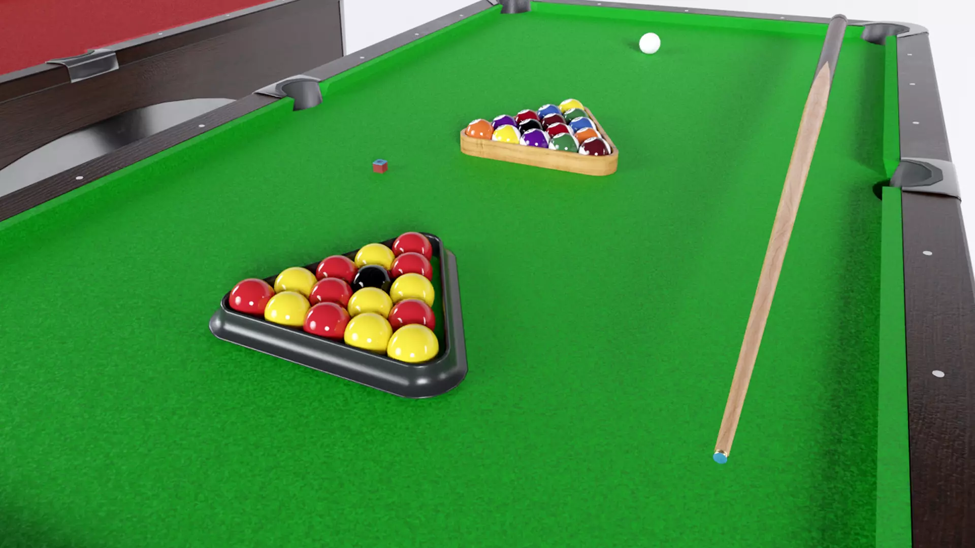 Pool Table Low-poly 3D model_0