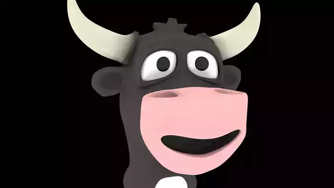 Bull Cartoon Low-poly 3D model