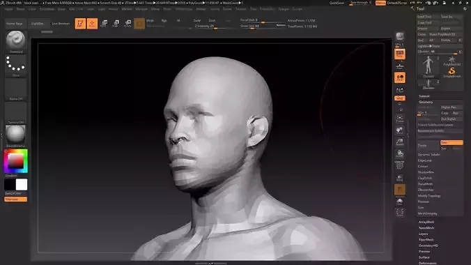 black teen low poly Low-poly 3D model