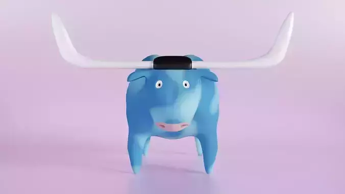 Blue Ox cartoon stylized character