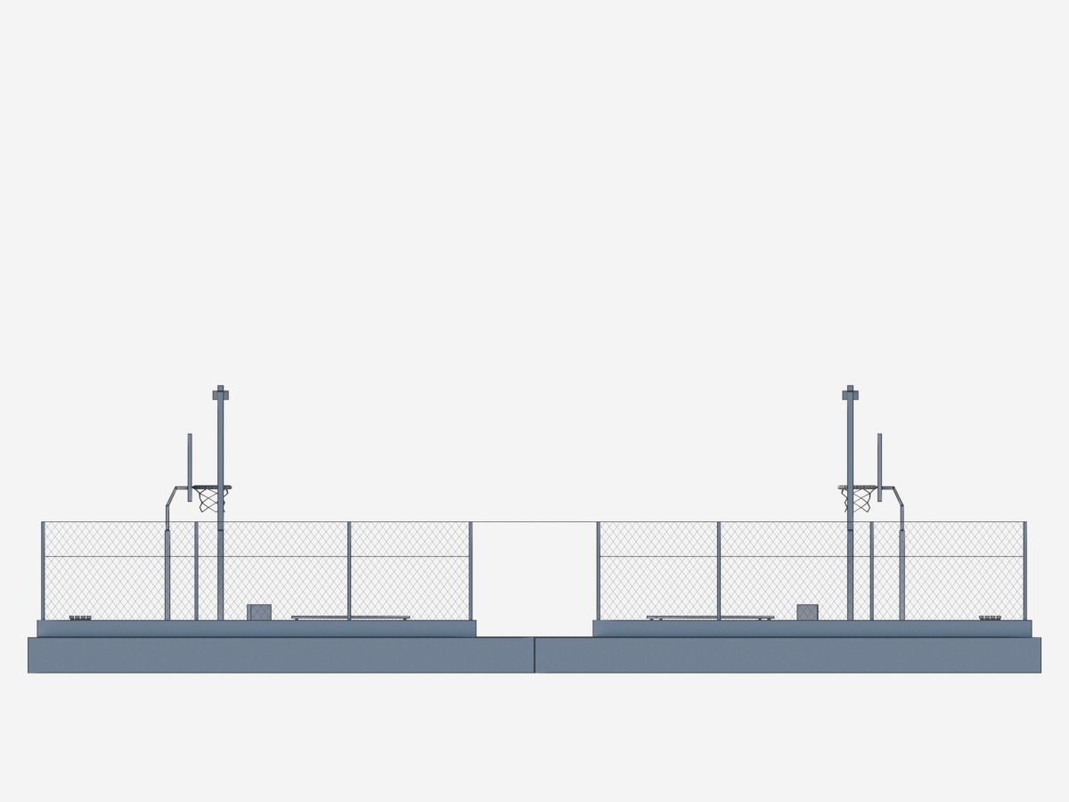 Cartoon Low Poly Basketball Court Low-poly 3D model_7