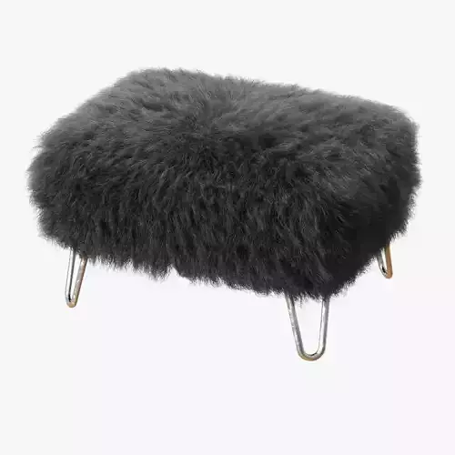 Sara Sheepskin Footstool 3D model