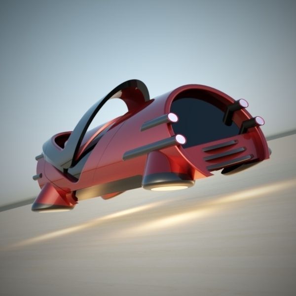 Hover tube futuristic vehicle 3D model_3