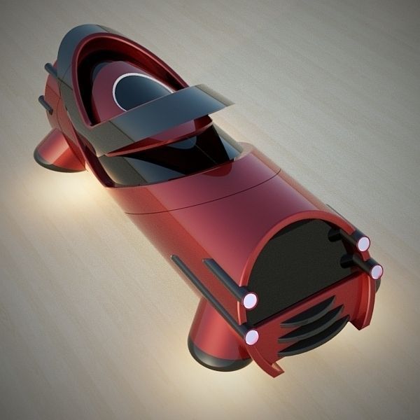 Hover tube futuristic vehicle 3D model_6